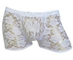 Doorzichtige witte bloemen heren boxer onderbroek M L XL, Kleding | Heren, Ondergoed, Verzenden, Wit, Boxer