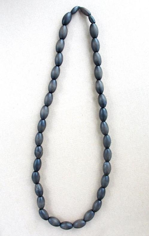 Ketting Houten kralen Zwart Vintage Jaren 40/50 Goed doel, Sieraden, Tassen en Uiterlijk, Kettingen, Zo goed als nieuw, Zwart