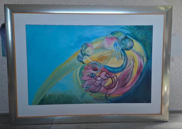 Abstract Schilderij - E. Zilverberg, Antiek en Kunst, Kunst | Schilderijen | Abstract, Ophalen