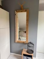 Spiegel met steigerhout lijst, Ophalen, 100 tot 150 cm, Zo goed als nieuw, Rechthoekig
