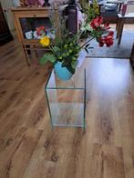 glazen tafeltje, Huis en Inrichting, Tafels | Bijzettafels, Ophalen, Minder dan 45 cm, Minder dan 55 cm, Vierkant