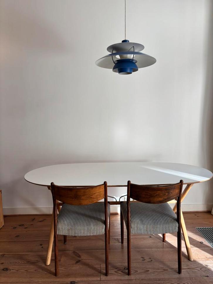 Ikea Dalshult/slahult tafel ovaal, multiplex wit, Huis en Inrichting, Tafels | Eettafels, Zo goed als nieuw, 50 tot 100 cm, 200 cm of meer