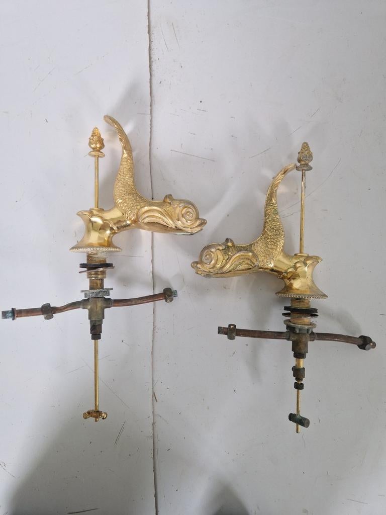 2 franse dolfijn kranen. , Ophalen of Verzenden, Onbekend, Onbekend, Onbekend