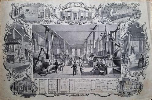 Tentoonstelling van Nijverheid te Delft 1849., Antiek en Kunst, Kunst | Litho's en Zeefdrukken, Ophalen of Verzenden