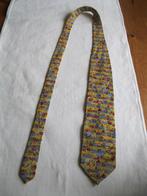 stropdas, geel met print, 100% silk, Gedragen, Met patroon, Ophalen of Verzenden, Geel