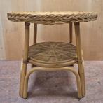 Rotan bijzettafel, Huis en Inrichting, Tafels | Bijzettafels, Minder dan 55 cm, Gebruikt, Rond, Bohemian