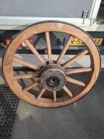 Groot houten wagenwiel, Ophalen of Verzenden