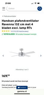 plafondventilator Gamma 132 cm met 4 bladen, Ophalen of Verzenden, Zo goed als nieuw, Plafondventilator