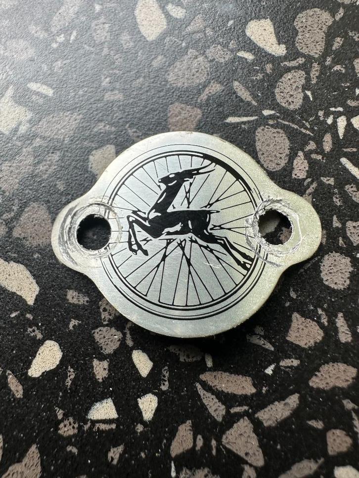 Oud Gazelle spatbordplaatje. Spatbord plaatje., Verzamelen, Merken en Reclamevoorwerpen, Gebruikt, Gebruiksvoorwerp, Ophalen of Verzenden
