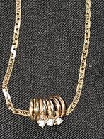 14k Gouden Ketting met 3-kleuren Hanger, Nieuw, Ophalen of Verzenden, Met bedels of kralen, Goud