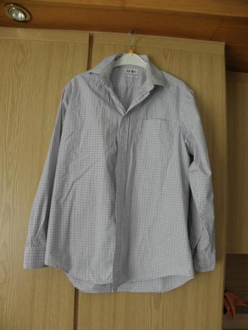 Blauw beige wit katoenen geruit overhemd HEMA 39/40 M prima beschikbaar voor biedingen