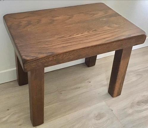 STEVIGE EIKEN PLANTENKRUKJE / PLANTENTAFEL / BIJZETTAFEL, Huis en Inrichting, Krukjes, Gebruikt, Hout, Ophalen of Verzenden