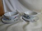 Retro porseleinen soepkoppen van California 2 x, Huis en Inrichting, Keuken | Servies, Gebruikt, Ophalen of Verzenden, Kom(men)