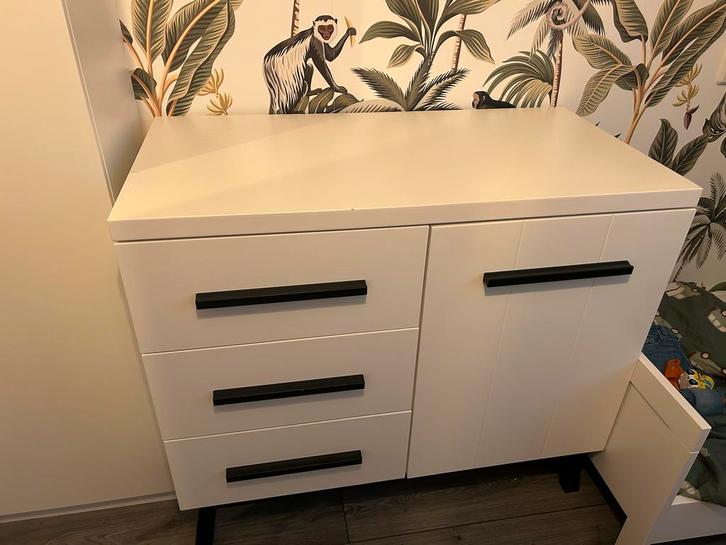 Witte Commode - Interbaby, Kinderen en Baby's, Kinderkamer | Commodes en Kasten, Gebruikt, Commode, 90 tot 105 cm, 75 tot 100 cm