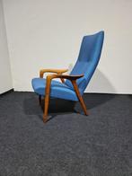 Vintage Yves Ekstrom Mingo stoel, Huis en Inrichting, Stoelen, Hout, Blauw, Ophalen of Verzenden, Zo goed als nieuw