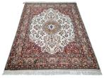 Handgeknoopt Perzisch wol Sarouk tapijt medallion 198x252cm, Persian Perzisch vintage oosters hype, Crème, 150 tot 200 cm, 200 cm of meer