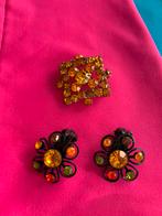Sieraden setje uit de jaren 50. Broche en oorbellen. Bronskl, Sieraden, Tassen en Uiterlijk, Oorbellen, Ophalen of Verzenden, Zo goed als nieuw