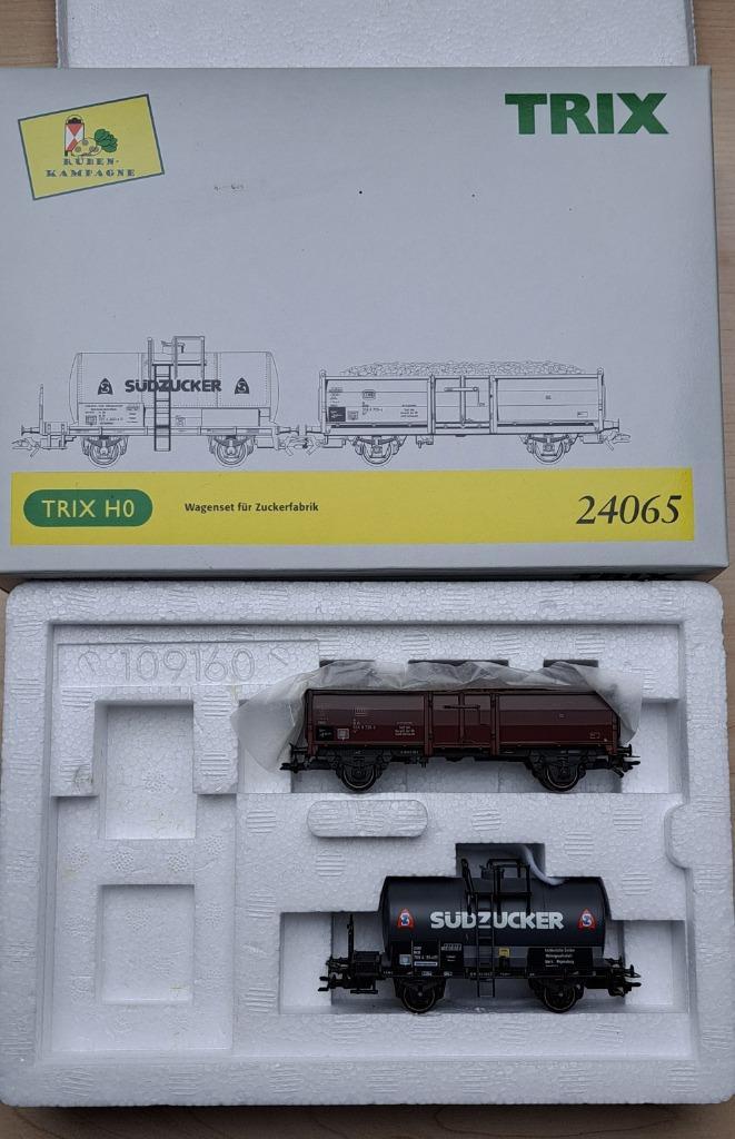 TRIX 24065 Wagonset Suikerfabriek H0, Hobby en Vrije tijd, Modeltreinen | H0, Zo goed als nieuw, Wagon, Gelijkstroom, Trix, Analoog