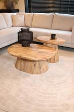 Salontafel set | bijzettafel | Mangohout, Ophalen, Nieuw, Rond, 50 tot 100 cm