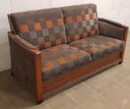 Style Schuitema Art Deco, massief eiken vintage 2-zits bank, Ophalen, Hout, Gebruikt, 150 tot 200 cm