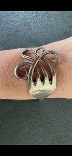 vintage vorkarmband hand gemaakt “ munt zilver”, Ophalen of Verzenden, Zilver, Armband