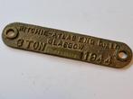 Hijsplaat (nr. 75) Ritchie Atlas Engineering Co Glasgow, Ophalen of Verzenden, Gebruikt, Overige typen