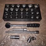 GEDORE + inlay E19 doppenset 12 kant komplete set + kniestuk, Ophalen, Zo goed als nieuw