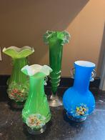 Set van 4 murano vaasjes italiaans glas, Ophalen, Overige kleuren, Minder dan 50 cm, Glas