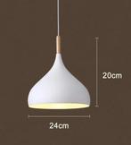 Moderne Hanglamp Wit Metaal/Hout, Nieuw, Ophalen of Verzenden, Modern, Minder dan 50 cm