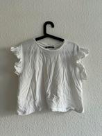 Witte top met ruffle mouwen van Zara, maat M, Kleding | Dames, Tops, Maat 38/40 (M), Ophalen of Verzenden, Zo goed als nieuw, Korte mouw
