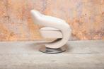 ZGANieuw witte leren design draaifauteuil van Musterring, Huis en Inrichting, Fauteuils, Musterring, Design, Musterring, 75 tot 100 cm