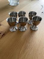 6 rvs eierdopjes, Ophalen of Verzenden, Zo goed als nieuw