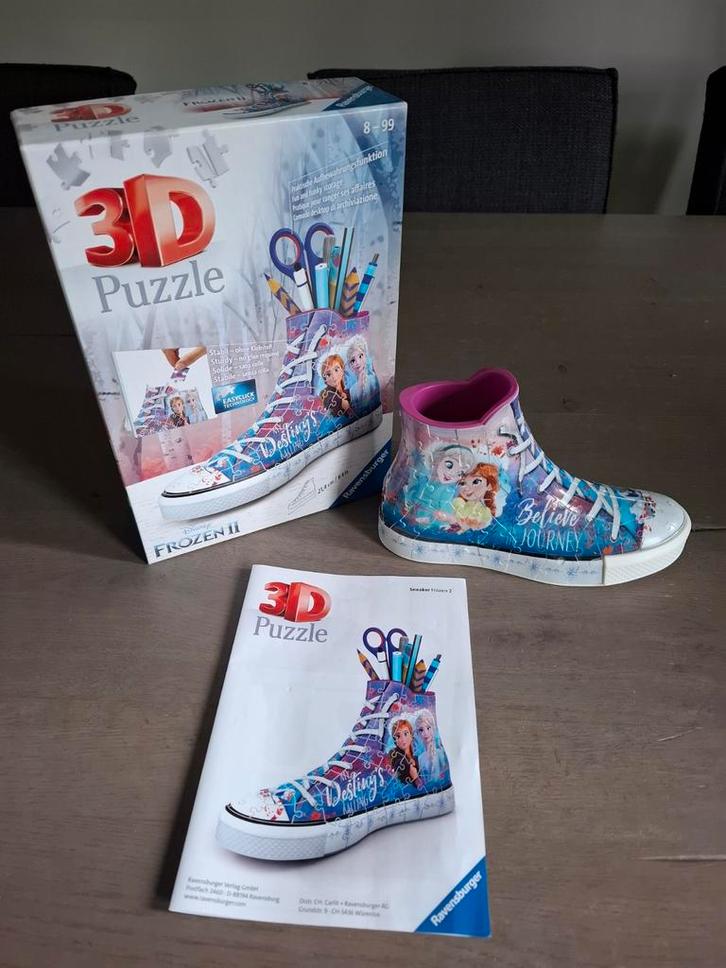 Frozen 3D Puzzel Schoen - Pennenbak!, Kinderen en Baby's, Speelgoed | Kinderpuzzels, Ophalen