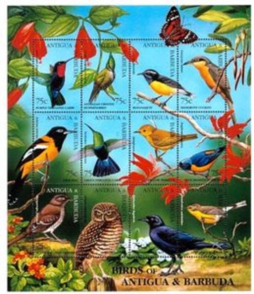 1995 Antigua & Barbuda fauna Vogels, Postzegels en Munten, Postzegels | Thematische zegels, Postfris, Dier of Natuur, Ophalen of Verzenden