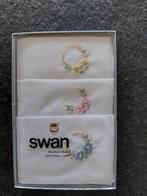 Retro 3 zakdoekjes dames katoen merk Swan, Ophalen of Verzenden