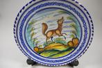 Groot kleurrijk keramiek Majolica wandbord / schaal, Ophalen of Verzenden