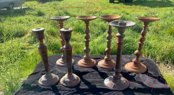 Frans Brocante kandelaars in div. Uitvoeringen & materialen beschikbaar voor biedingen