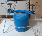 2 pits Campingazstel met grote gasfles, Caravans en Kamperen, Kampeeraccessoires, Ophalen, Gebruikt