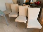 4 Alu keukenstoelen afrits-wasbare hoes, Huis en Inrichting, Stoelen, Gebruikt, Overige kleuren, Ophalen of Verzenden, Vier