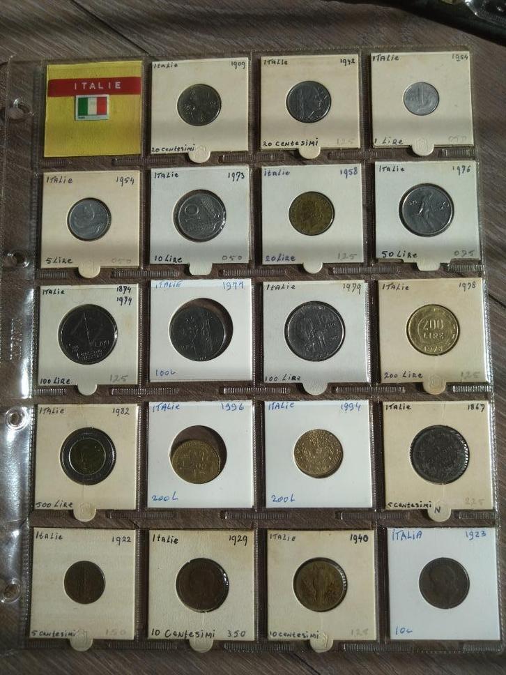 21 munten uit Italië (ook oude). Lot Italiaanse munten, Postzegels en Munten, Munten | Europa | Niet-Euromunten, Italië, Ophalen