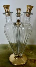 Vintage Triple Likeurfles in glas uit de jaren 50/60., Verzenden