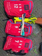 Complete kitesurf set North evo 7m/9m/12m, Watersport en Boten, Kitesurfen, Geen board, Ophalen, Zo goed als nieuw, 9 m²