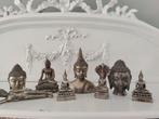 Lotje antieke bronzen buddha beeldjes verzilverd, Antiek en Kunst, Ophalen of Verzenden