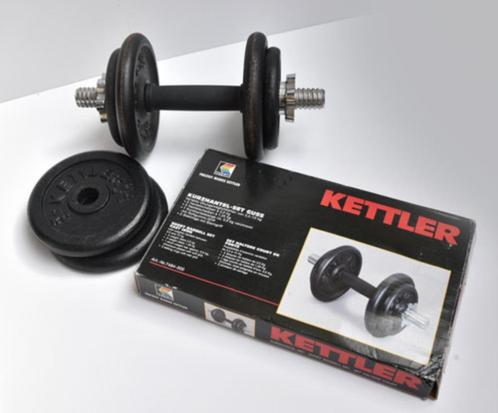 Kettler korte halterset, Sport en Fitness, Fitnessmaterialen, Zo goed als nieuw, Halterset, Armen, Borst, Rug, Ophalen of Verzenden