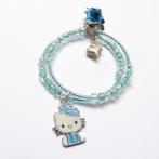 Blauwe kinderarmband op memory wire met Hello Kitty, Ophalen of Verzenden, Nieuw, Blauw, Armband