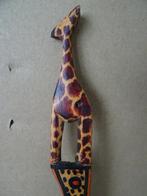 Curiosa Afrikaanse houten brievenopener giraffe 28cm 1980, Ophalen of Verzenden