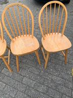 4 houten stoelen zie omschrijving, Huis en Inrichting, Ophalen, Bruin, Eén