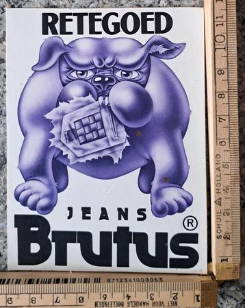 Vintage sticker Brutus jeans retegoed Bull Dog strip beschikbaar voor biedingen