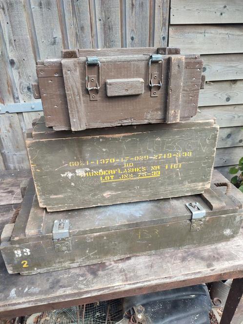 Munitiekisten - Vintage Militair, Verzamelen, Militaria | Algemeen, Landmacht, Kist of Geocache, Nederland, Ophalen of Verzenden