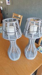2 mooie windlichten /kandelaars, Ophalen, Zo goed als nieuw, Grijs, 25 tot 50 cm